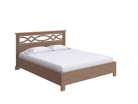 Двуспальная кровать с высоким изголовьем Niko-тахта с подъемным механизмом - Кровать-тахта из массива с подъемным механизмом с ажурной резкой изголовья