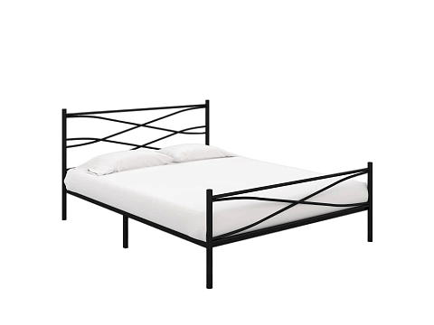 Кровать 120х200 Страйп - Изящная кровать с облегченной металлической конструкцией и встроенным основанием