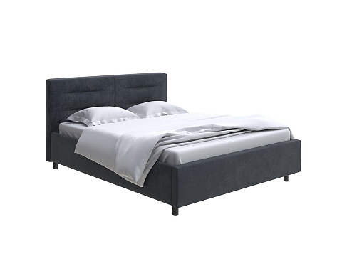 Двуспальная кровать с высоким изголовьем Nuvola-8 NEW - Кровать в лаконичном стиле с горизонтальной отстрочкой  в изголовье