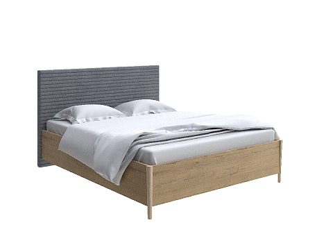 Двуспальная кровать с высоким изголовьем Rona - Классическая кровать с геометрической стежкой изголовья