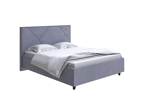 Двуспальная кровать с высоким изголовьем Tessera Grand - Мягкая кровать с высоким изголовьем и стильными ножками из массива бука