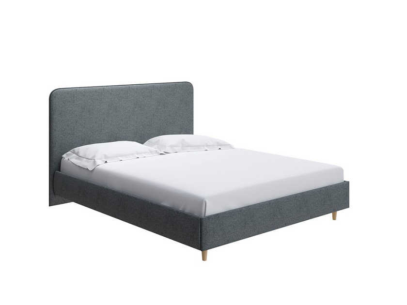 Кровать Mia 160x200 Ткань: Жаккард Tesla Графит - Стильная кровать со встроенным основанием