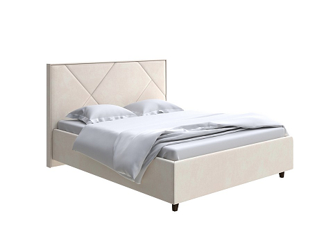 Белая кровать Tessera Grand - Мягкая кровать с высоким изголовьем и стильными ножками из массива бука
