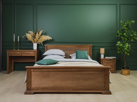 Кровать с ящиками Milena-М - Модель из маcсива. Изголовье украшено декоративной резкой.