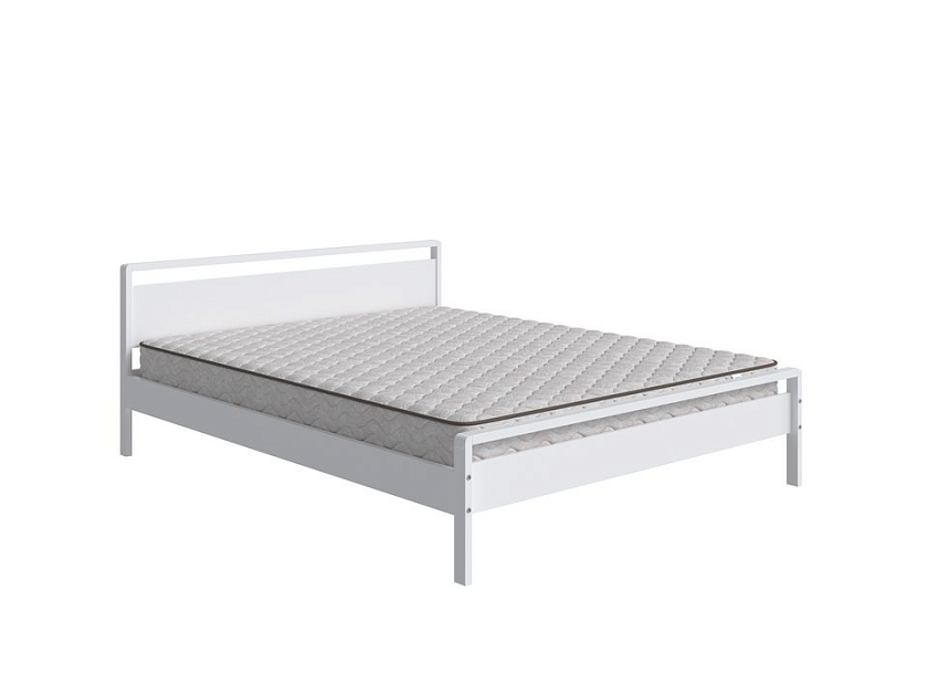 Кровать Alma 160x200 Массив (береза) Белая эмаль - Кровать из массива в минималистичном исполнении