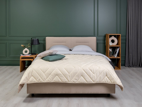Кровать из экокожи Nuvola-8 NEW - Кровать в лаконичном стиле с горизонтальной отстрочкой  в изголовье