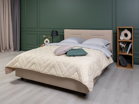 Двуспальная кровать из экокожи Nuvola-8 NEW - Кровать в лаконичном стиле с горизонтальной отстрочкой  в изголовье