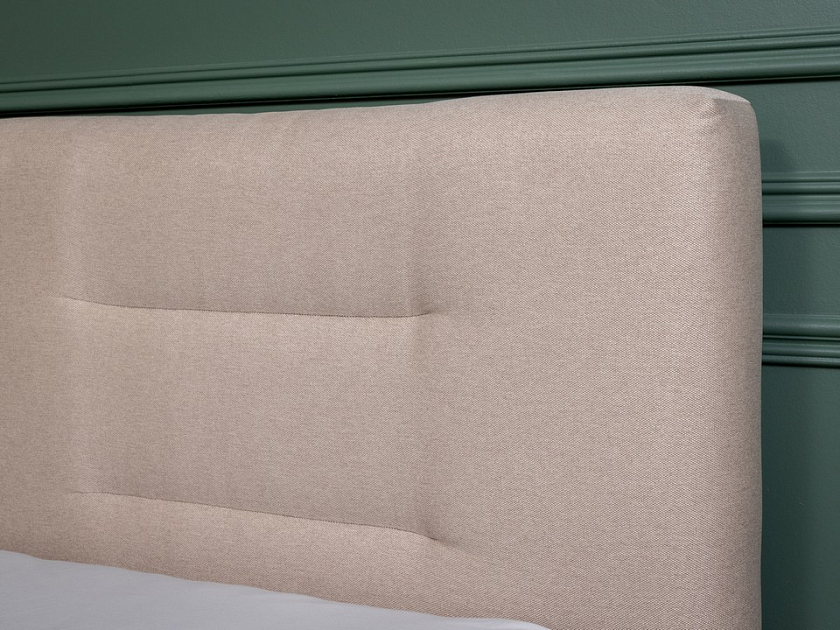 Кровать Nuvola-8 NEW 160x190 Ткань: Рогожка Levis 12 Лён - Кровать в лаконичном стиле с горизонтальной отстрочкой  в изголовье