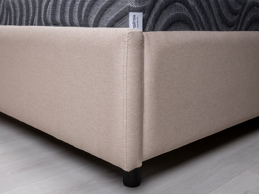Кровать Nuvola-8 NEW 180x200 Ткань: Рогожка Тетра Яблоко - Кровать в лаконичном стиле с горизонтальной отстрочкой  в изголовье