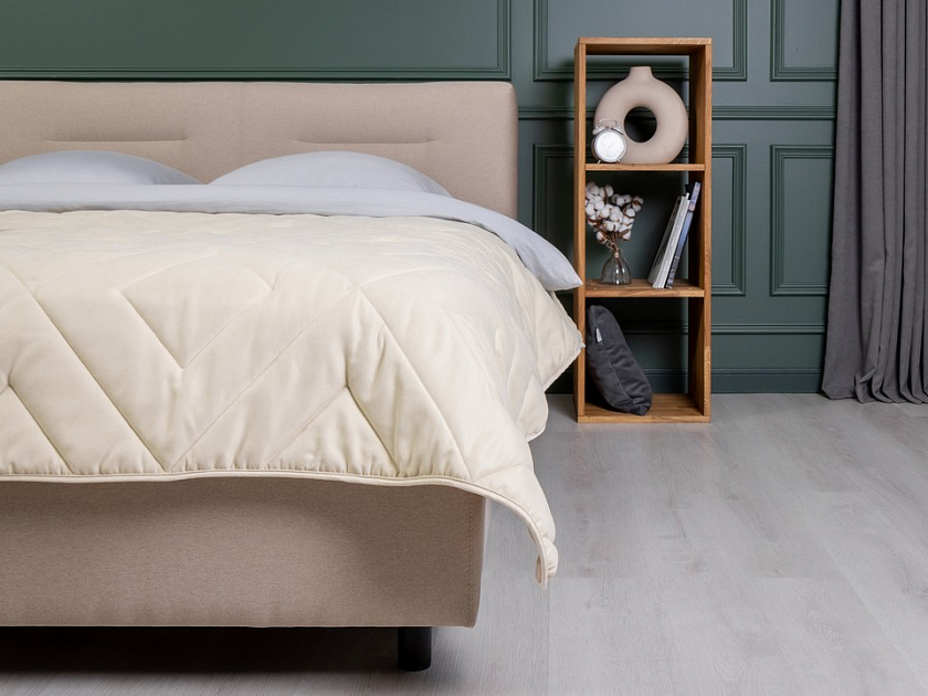 Кровать Nuvola-8 NEW 180x200 Ткань: Рогожка Тетра Яблоко - Кровать в лаконичном стиле с горизонтальной отстрочкой  в изголовье