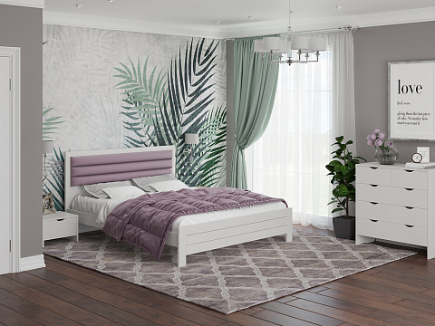 Двуспальная кровать с высоким изголовьем Prima - Кровать в универсальном дизайне из массива сосны.