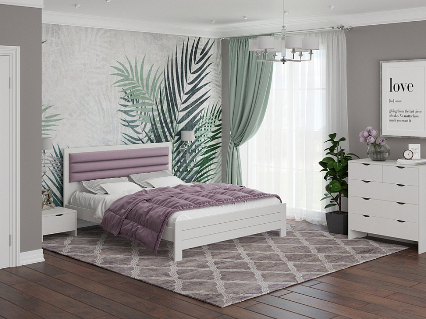Кровать Prima 80x190 Ткань/Массив Лофти Олива/Антик (сосна) - Кровать в универсальном дизайне из массива сосны.