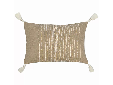 Подушка декоративная Tkano с кисточками 30x45 Ткань Серо-бежевый - Декоративная подушка в необычном и запоминающимся дизайне