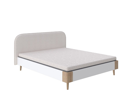 Белая кровать Lagom Plane Chips - Оригинальная кровать без встроенного основания из ЛДСП с мягкими элементами.