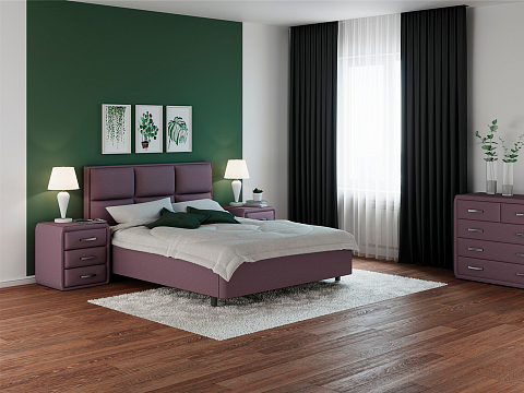Двуспальная кровать-тахта Malina - Изящная кровать без встроенного основания из массива сосны с мягкими элементами.