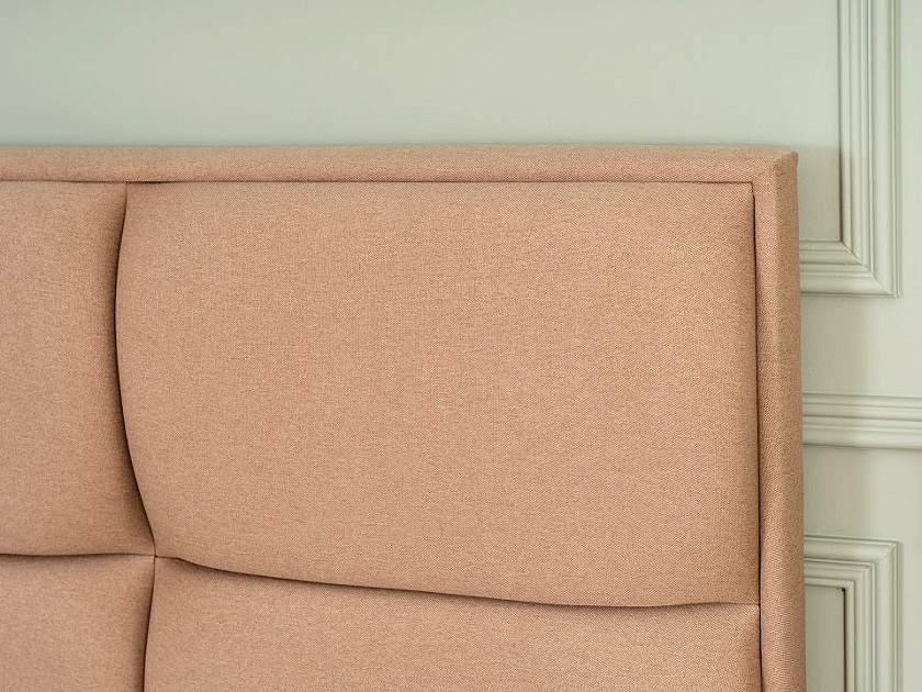 Кровать Malina 80x190 Ткань: Рогожка Тетра Молочный - Изящная кровать без встроенного основания из массива сосны с мягкими элементами.