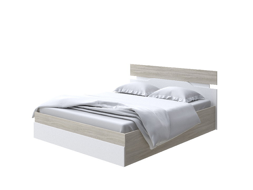 Кровать Milton с подъемным механизмом 80x200 ЛДСП Ясень Шимо Светлый/Белый - Современная кровать с подъемным механизмом.