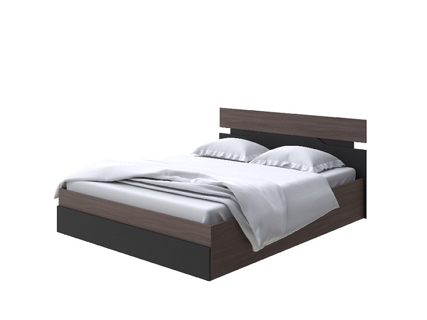 Кровать Milton с подъемным механизмом 160x200 ЛДСП Ясень Шимо Темный/Черный - Современная кровать с подъемным механизмом.