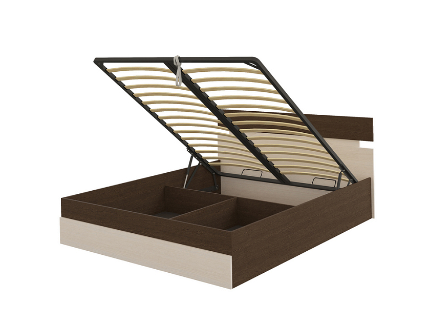 Кровать Milton с подъемным механизмом 180x190 ЛДСП Дуб Венге/Дуб Шамони светлый - Современная кровать с подъемным механизмом.