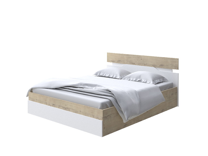 Кровать Milton с подъемным механизмом 160x190 ЛДСП Бунратти/Белый - Современная кровать с подъемным механизмом.