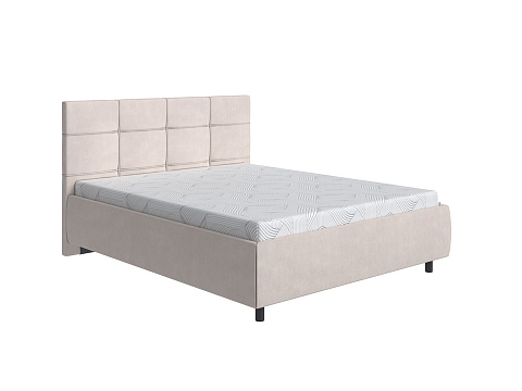 Двуспальная кровать из экокожи New Life - Кровать в стиле минимализм с декоративной строчкой