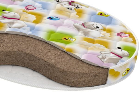 Кокосовый матрас Round Baby Classic - Двустороний детский матрас для круглой кровати.