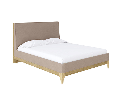 Двуспальная кровать с высоким изголовьем Odda - Мягкая кровать из ЛДСП в скандинавском стиле