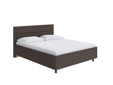 Кровать с мягким изголовьем Next Life 2 - Cтильная модель в стиле минимализм с горизонтальными строчками