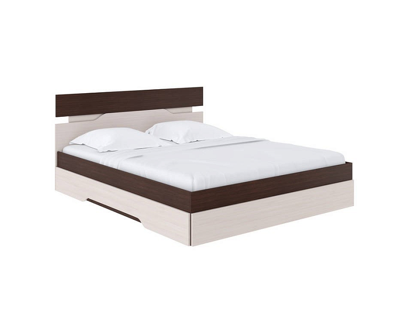 Кровать Milton 160x190 ЛДСП Дуб Венге/Черный - Современная кровать с оригинальным изголовьем.
