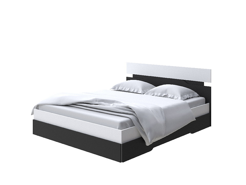 Кровать Milton 80x190 ЛДСП Белый/Черный - Современная кровать с оригинальным изголовьем.