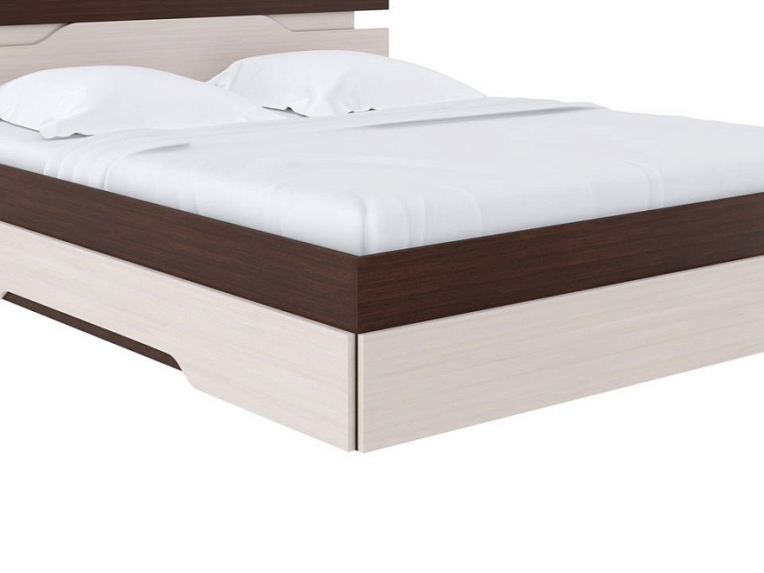 Кровать Milton 160x190 ЛДСП Дуб Венге/Черный - Современная кровать с оригинальным изголовьем.