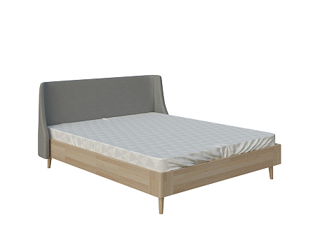 Односпальная кровать Lagom Side Wood - Оригинальная кровать без встроенного основания из массива сосны с мягкими элементами.