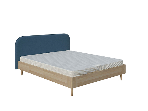 Двуспальная кровать Lagom Plane Wood - Оригинальная кровать без встроенного основания из массива сосны с мягкими элементами.