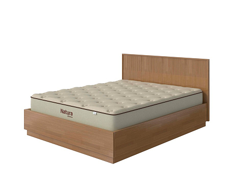 Кровать 80х190 Tempo с подъемным механизмом - Кровать с ПМ с вертикальной фрезеровкой и декоративным обрамлением изголовья