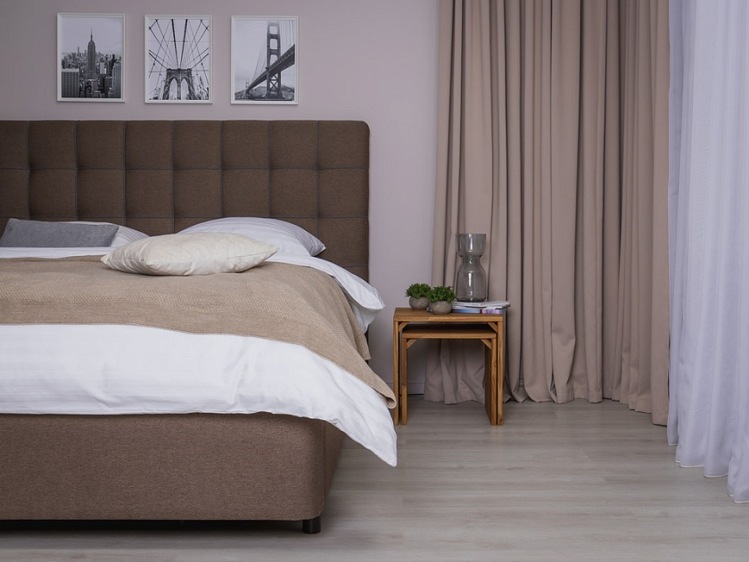 Кровать Leon 90x190 Экокожа/Ткань Тетра Слива/Серый - Современная кровать, украшенная декоративным кантом.