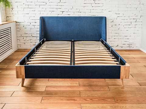 Кровать 160х190 Lagom Side Soft - Оригинальная кровать в обивке из мебельной ткани.