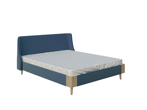 Кровать 120х200 Lagom Side Soft - Оригинальная кровать в обивке из мебельной ткани.