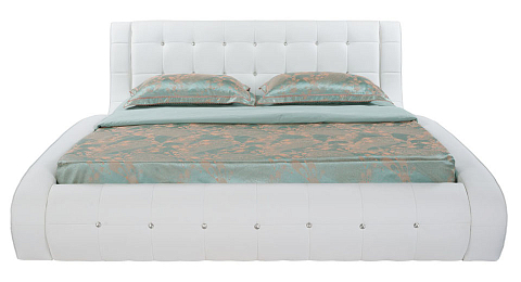Кровать с мягким изголовьем Nuvola-1 - Кровать футуристичного дизайна из экокожи класса «Люкс».