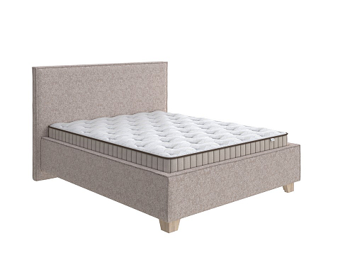 Кровать 160х190 Hygge Simple - Мягкая кровать с ножками из массива березы и объемным изголовьем