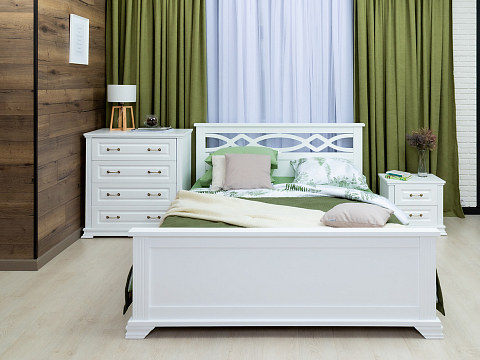 Двуспальная кровать с высоким изголовьем Niko - Кровать в стиле современной классики из массива