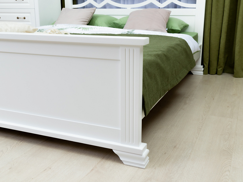Кровать Niko 160x210 Массив (сосна) Белая эмаль - Кровать в стиле современной классики из массива