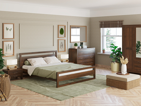 Кровать 160х190 Kvebek - Элегантная кровать из массива дерева с основанием