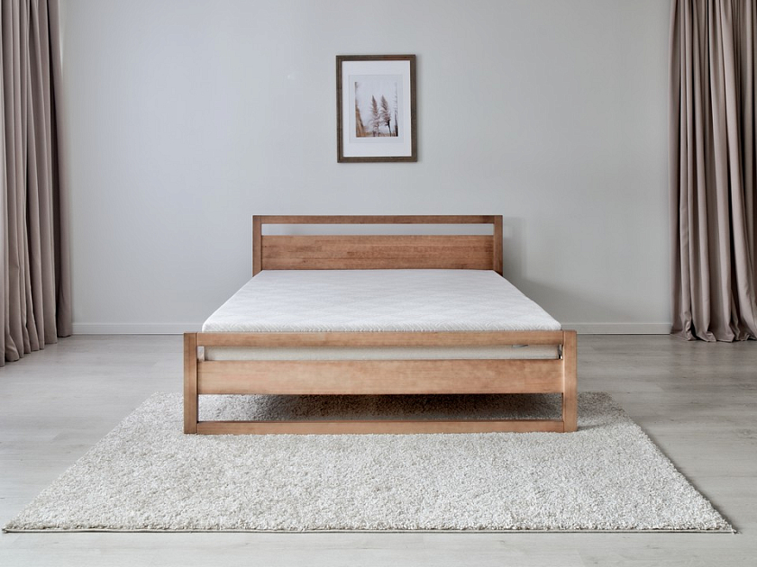 Кровать Kvebek 80x180 Массив (береза) Антик - Элегантная кровать из массива дерева с основанием