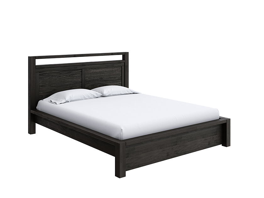 Кровать Fiord 90x190 Массив (дуб) Венге - Кровать из массива с декоративной резкой в изголовье.