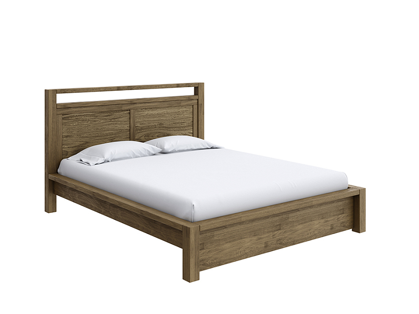 Кровать Fiord 160x200 Массив (дуб) Антик - Кровать из массива с декоративной резкой в изголовье.