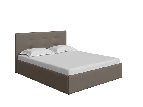 Кровать без основания Forsa - Универсальная кровать с мягким изголовьем, выполненным из рогожки.