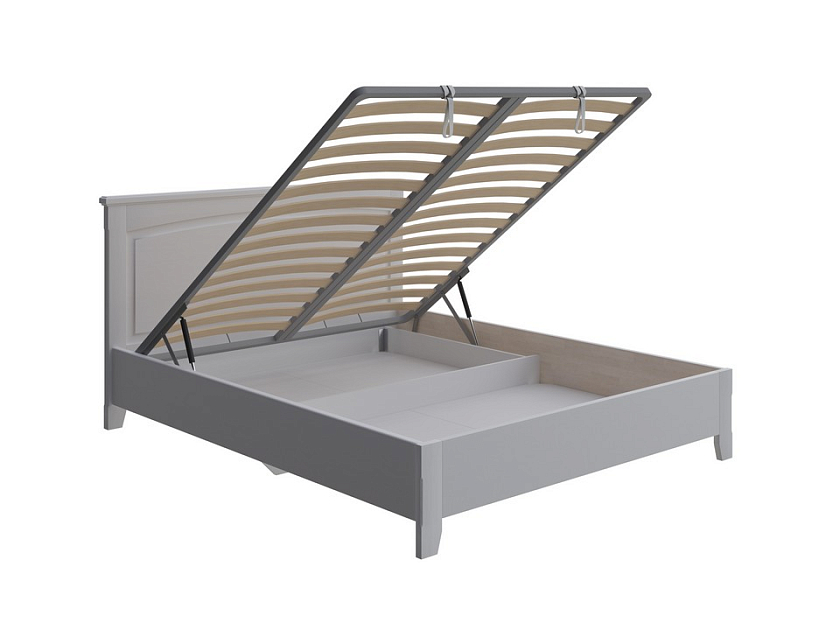 Кровать Marselle с подъемным механизмом 120x190 Массив (сосна) Белая эмаль - Кровать из массива с ящиком для хранения