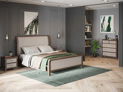 Большая кровать Dublin - Уютная кровать со встроенным основанием из массива сосны с мягкими элементами.
