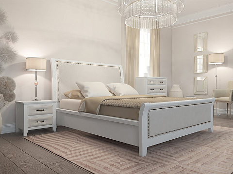 Кровать из массива Dublin - Уютная кровать со встроенным основанием из массива сосны с мягкими элементами.