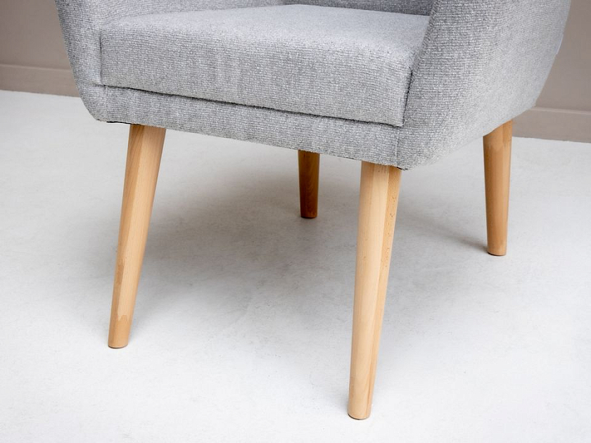 Кресло Lagom Plain 70x70 Ткань/Массив Лама Шоколад/Масло-воск Natura (Береза) - Стильное кресло на высоких буковых ножках.